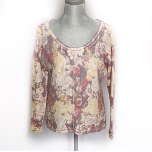Free People Sweater Wool/Rabbit Floral XS(D79)